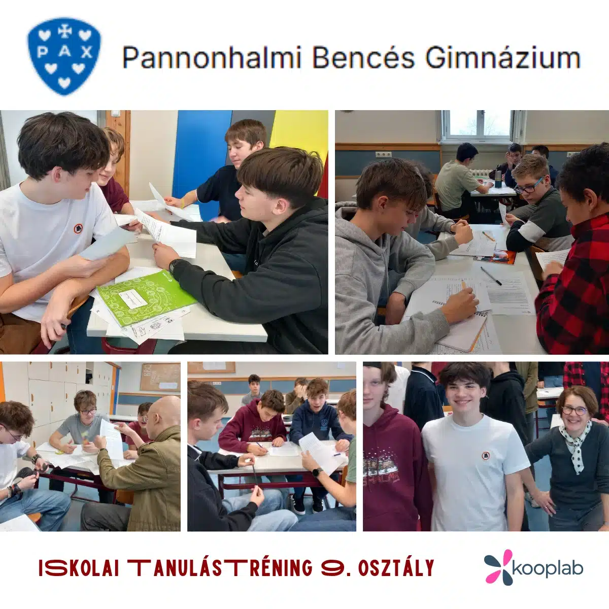Iskolai tanulás trénging a Pannonhalmi Bencés Gimnázium 9. osztályosainak - 2026. január